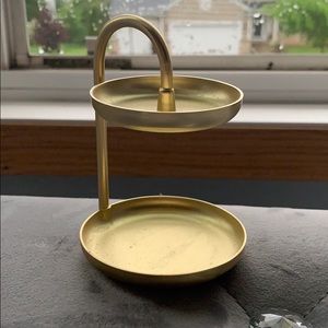 Gold Two Tiered Ring/Jewelry Stand